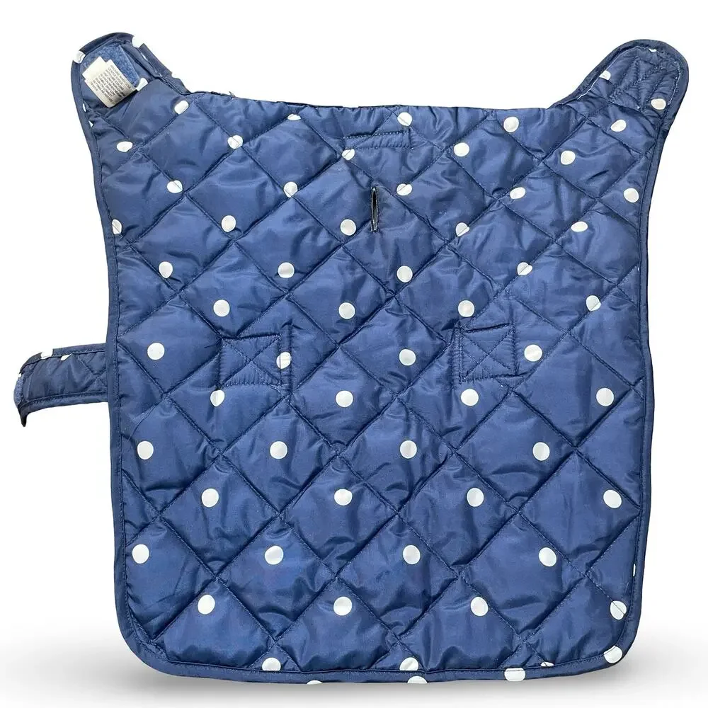 St. John's Bark Dog Jacket Blue White Polka Dot Quilted Winter Coat Size Medium